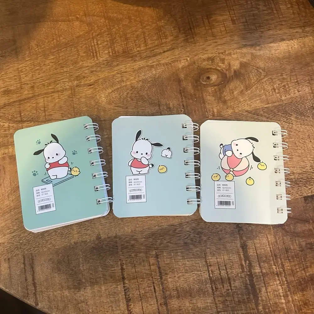 3 Kawaii 3D Padded Cartoon A7 Mini Spiral Notebooks Pastel Pink Brown